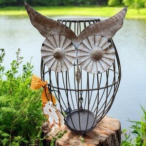 Large Owl wire cage, can be filled with potpourri, a candle, or plants